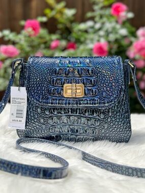 NWT Brahmin Gianna Royal Blue Melbourne Leather Purse